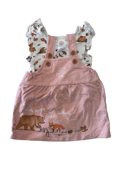 Bear Hunt Pinafore & Romper Set, Size 3-6 Months