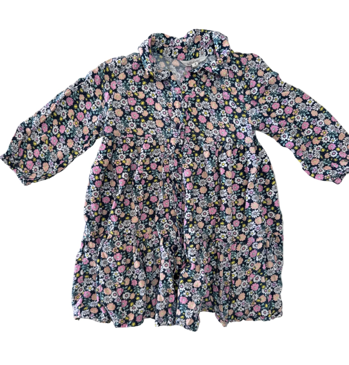 Milkshake button-up long sleeve shirt dress, Size 4