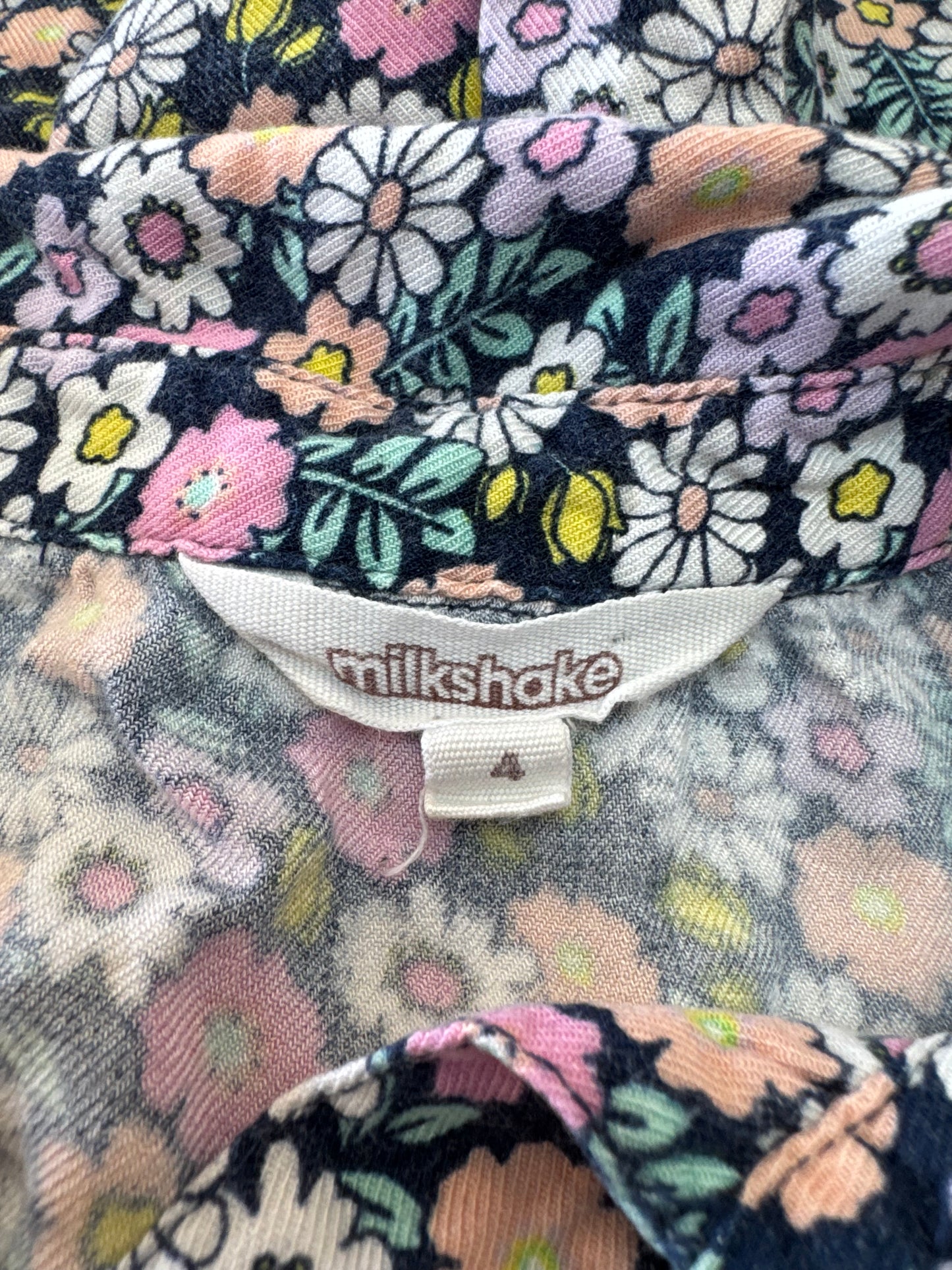 Milkshake button-up long sleeve shirt dress, Size 4