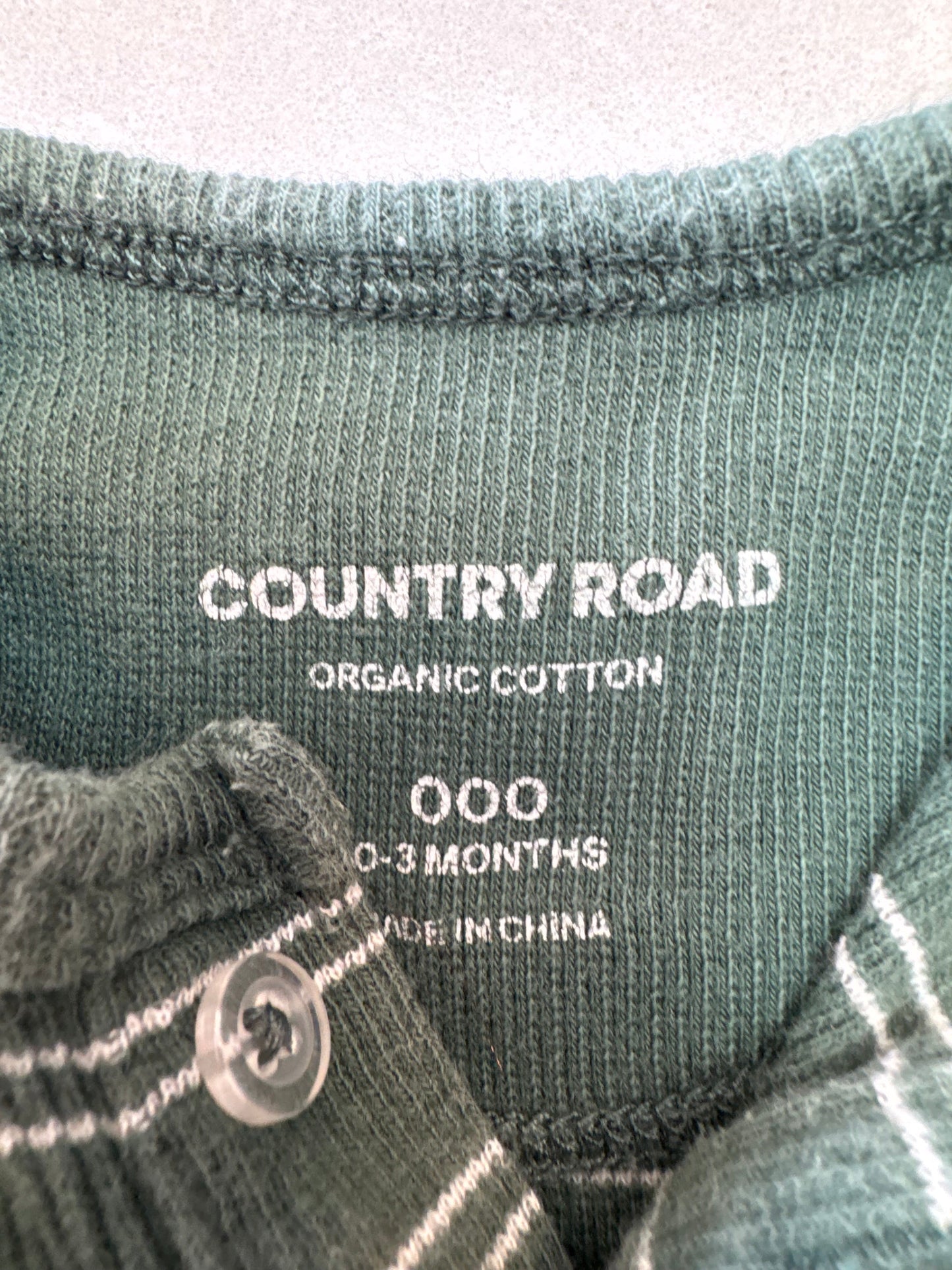 Country Road Bodysuit, Size 0-3 months *small stain