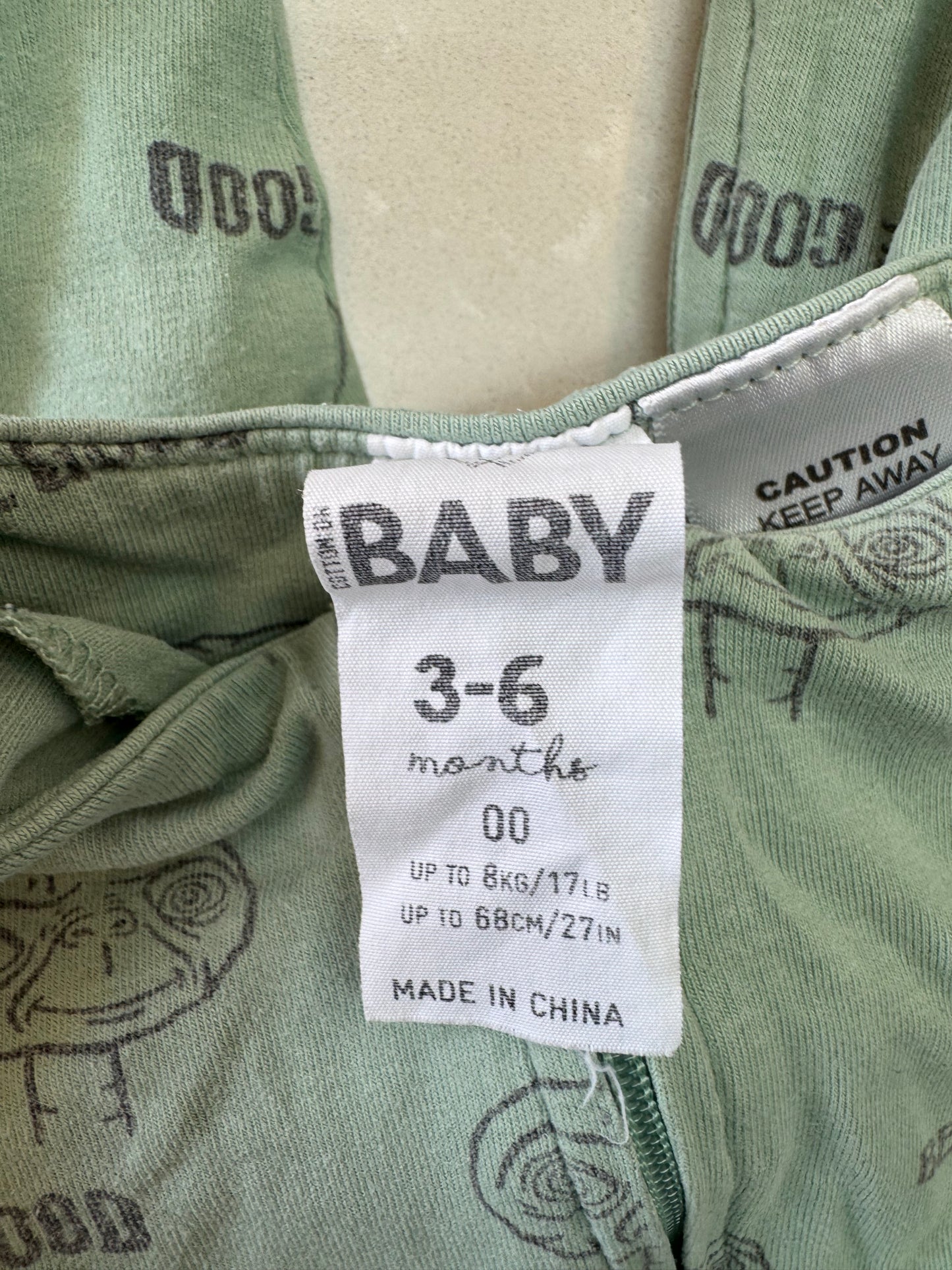 Cotton On Kids ET Zippie, Size 3-6 Months